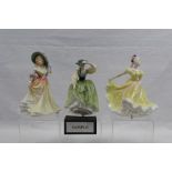 Six Royal Doulton figures - Ninette HN2379, Katie HN3360, Enchantment HN2178, Buttercup HN2309,