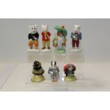 Four Beswick Rupert and His Friends figures - Rupert The Bear, Algy Pug, Bill Badger and Pong Ping,