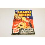 Vintage Billy Smart's Circus poster - Tagora The Human Volcano,