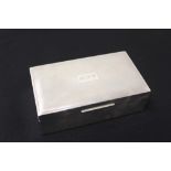 Contemporary silver cedar-lined cigarette box of rectangular form, with domed hinged cover,