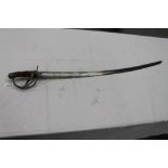American Cavalry sabre, steel hilt with wire bound grip and curved blade, marked 'P. D. L.