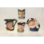Four Royal Doulton character jugs - Parson, Pied Piper D6403,