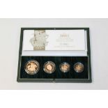 G.B. Gold Proof Four Coin Sovereign Collection - 2005 - £5 to Half Sovereign (N.B.
