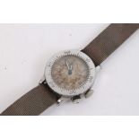 Scarce Second World War Longines Weems Patent Pilots' wristwatch with silvered dial and luminous