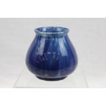 Pilkingtons Royal Lancastrian Arts & Crafts cobalt blue and pale turquoise glazed vase - impressed
