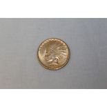 U.S.A. 1908D Indian Head gold Ten Dollars.