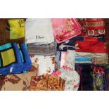 Vintage scarves - including two silk Christian Dior, silk Jean Patou, plus others,