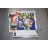 Collection of vintage Billy Smart's Circus posters - various sizes,