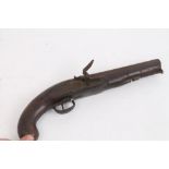 Georgian 1796 pattern flintlock military pistol with tower and crowned GR marks to lock plate,
