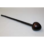Late 19th century African hardwood knobkerrie with bulbous head