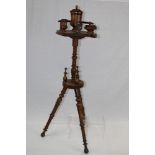 Late 19th century walnut smokers' stand,