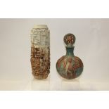 Bernard Rooke studio pottery decanter and stopper plus a vase (2)