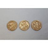 G.B. George V gold Sovereigns - 1912 (x 3) (N.B.