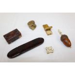 19th century ivory miniature tape measure, one other brass tape measure,