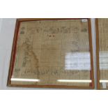 Two late 19th / early 20th century printed Military / Naval handkerchiefs mounted in glazed frames