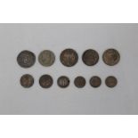 G.B. mixed Maundy oddments - to include George III Threepence 1780. GVF, Penny - 1786.