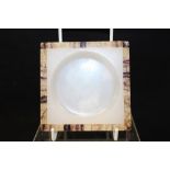 Art Deco-style onyx ashtray of square form, with Blue John border,