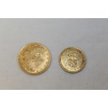 World - mixed gold coinage - Turkey AH 1327/3, 100 Kurush. GVF and Netherlands - 1912 5 Gulden.