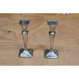 Pair Art Deco silver candlesticks (Sheffield 1920),