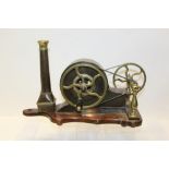 Pair Victorian brass reverse-driven hand-operated bellows with detachable nozzle,