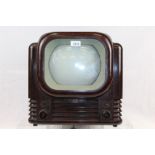 1950s Bush television in bakelite case with original retailer's label - R. L.