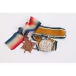 First World War 1914 - 1915 Star and War medal, named to M2-120233 PTE. N. Godfrey. A.S.C.