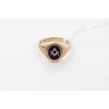 Gold (9ct) Masonic swivel signet ring
