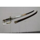 Dutch Infantry sidearm with wire bound brass hilt, blade impressed - 37083,