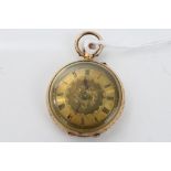 Late 19th century Swiss gold (14k) fob watch