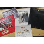 Vintage Commercial advertising calendars size A1 - including Terry O'Neill photographs Legends 1987