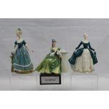 Six Royal Doulton figures - Secret Thoughts HN2382, Clarinda HN2724, Best Wishes HN3971,