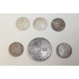 G.B. William III - 1696 Crown. G - VG and 1696 - 1697 Shillings (x 5).