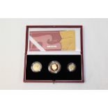 G.B. Britannia Gold Proof Three Coin Set - 2003 - comprising of £50, £25 and £10 (N.B.