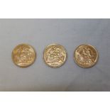 G.B. gold Half Sovereigns - Edward VII - 1907. AVF and George V - 1914, 1915.