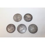 G.B. mixed silver Crowns - to include George III 1818. G, 1819. F, another (N.B.