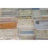 Cheques - an accumulation of signed and unsigned 19th and early 20th century cheques and travellers