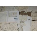 Selection of historical autographs on pieces and some letters, Statesmen, authors, actors, artists,