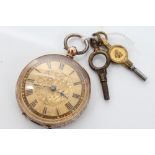 Gold (9ct) cased fob watch,
