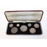 G.B. 1887 Victoria J.H. Silver Seven Coin Specimen Set.