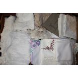 Quantity of white cotton and lace items - including combinations, baby nighties,