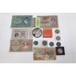World - mixed coinage and banknotes - to include some G.B.