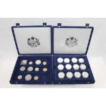 World - mixed coinage - to include Elizabeth II Silver Proof Crowns and other issues housed in two
