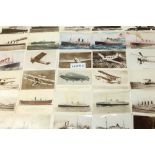 Postcards - Aviation loose selection - including real photographic Airships,
