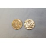 G.B. gold Sovereigns - George V - 1912 and 1914.