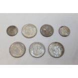 G.B. mixed George V silver coins - to include Half Crowns - 1914. VF, 1916. GEF, 1926. AU, 1933.