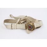 Fine Victorian Essex Regiment Officers' white patent leather parade belt,