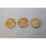 G.B. Edward VII gold Sovereigns - 1902, 1904M and 1906.