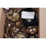 One box containing extensive collection of British Military cap badges and buttons