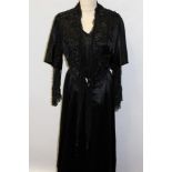 Victorian / Edwardian ladies' black silk full length gown,