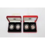 G.B. Elizabeth II Silver Proof Fifty Pence Two Coin Sets 1992 - 1993 (N.B.